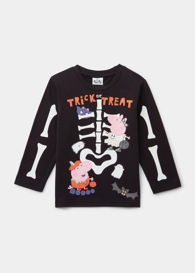 Kids Black Peppa Pig Halloween T-Shirt (9mths-5yrs)