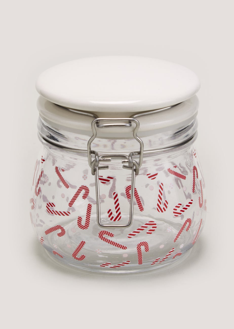 Candy Cane Clip Jar (10.5cm x 9.5cm)