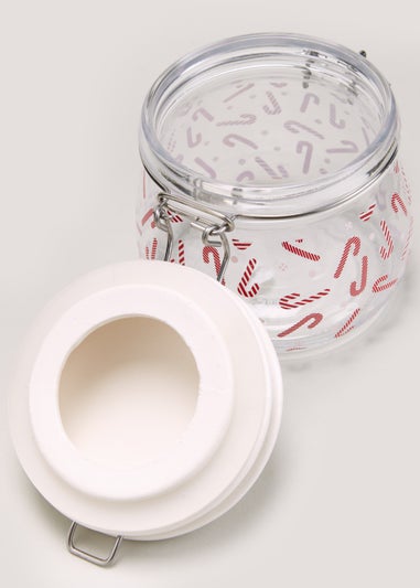 Candy Cane Clip Jar (10.5cm x 9.5cm)