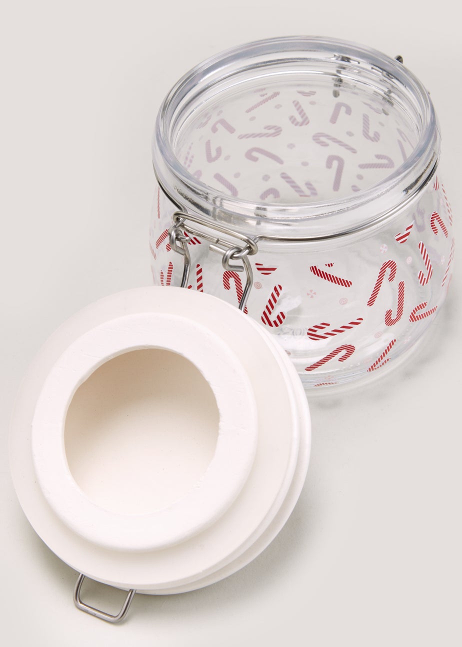 Candy Cane Clip Jar (10.5cm x 9.5cm)
