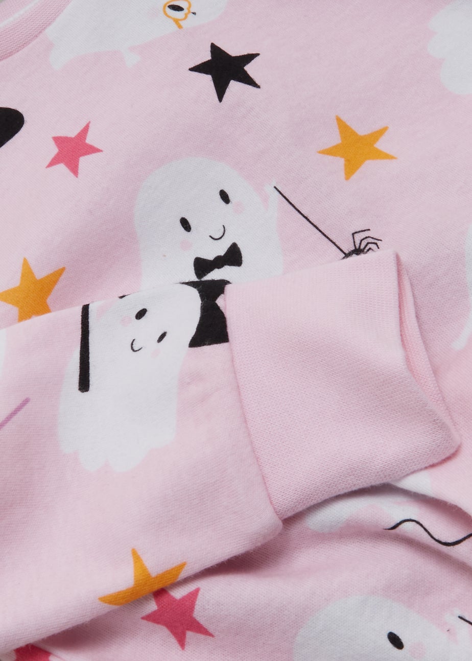 Kids Pink Halloween Ghost Print Pyjama Set (9mths-5yrs)
