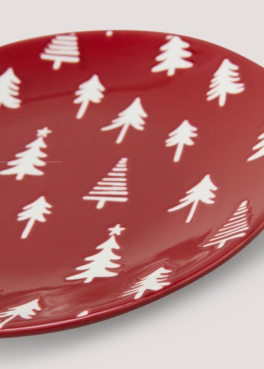 Red Christmas Tree Side Plate (19cm)