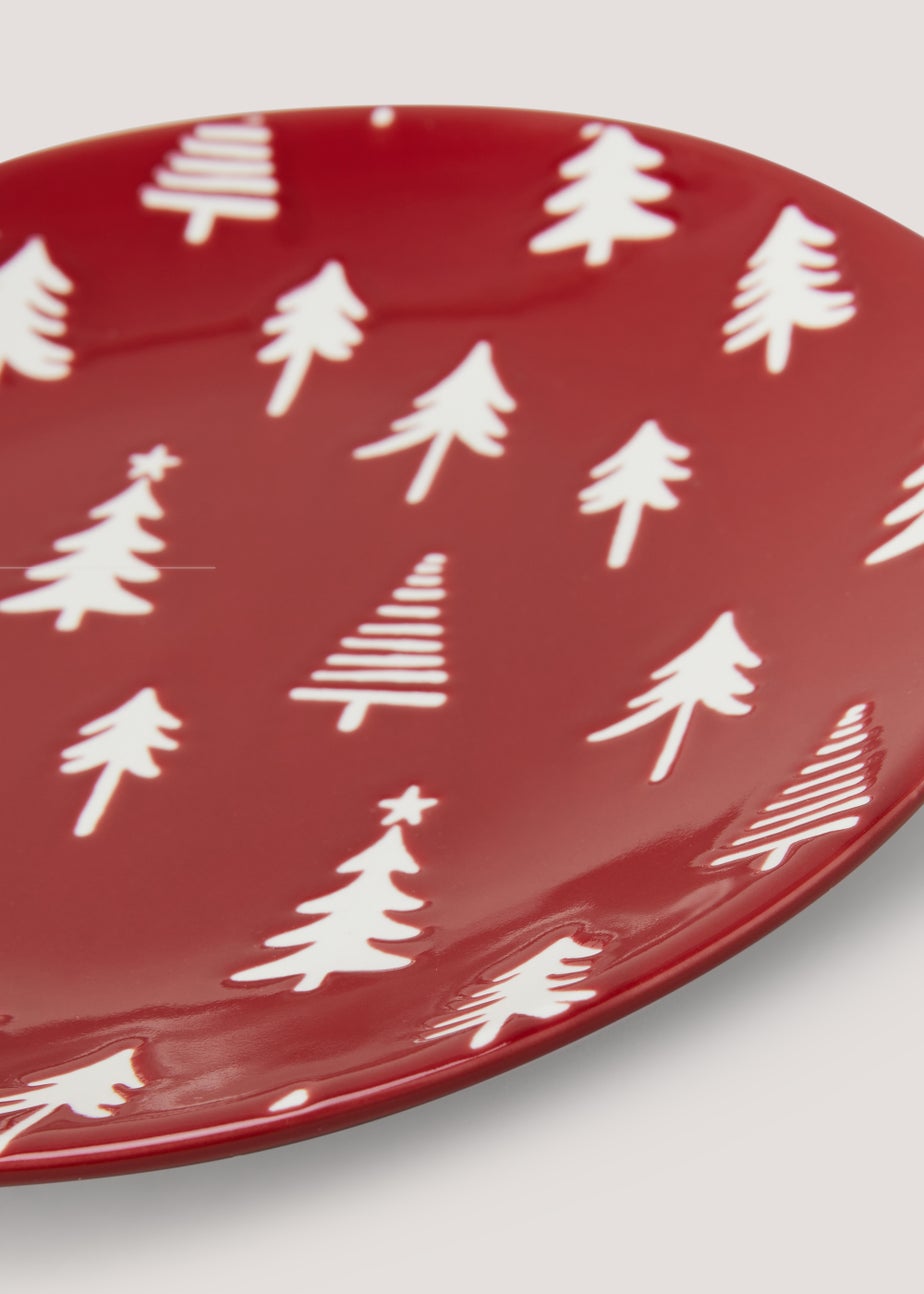 Red Christmas Tree Side Plate (19cm)