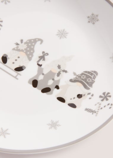 Grey Christmas Gnome Dinner Plate (27cm)