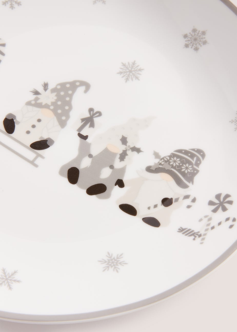 Grey Christmas Gnome Dinner Plate (27cm)