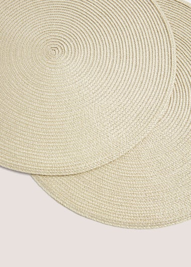 2 Pack Gold Metallic Woven Placemats (38cm)