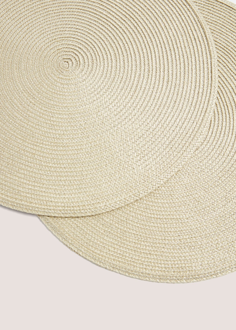 2 Pack Gold Metallic Woven Placemats (38cm)