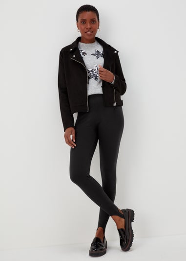 Black Stirrup Ponte Leggings