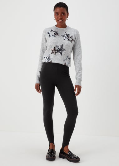 Black Stirrup Ponte Leggings