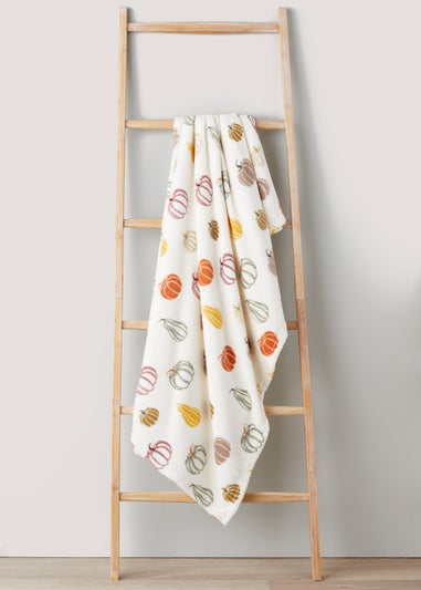 Multicoloured Pumpkin Print Throw (130cm x 150cm)