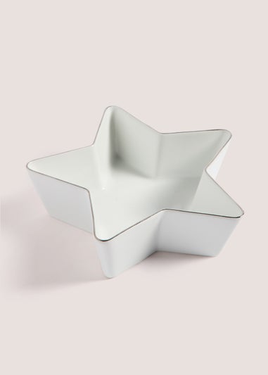 Silver Rim Star Dish (22cm x 17.5cm)