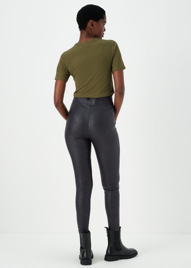 Black PU Coated Leggings