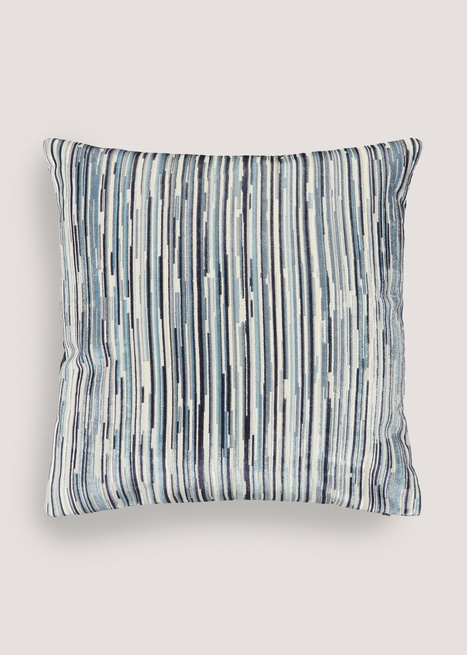 Blue Velvet Stripe Cushion