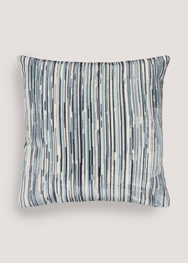 Blue Velvet Stripe Cushion