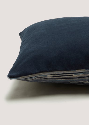 Blue Velvet Stripe Cushion