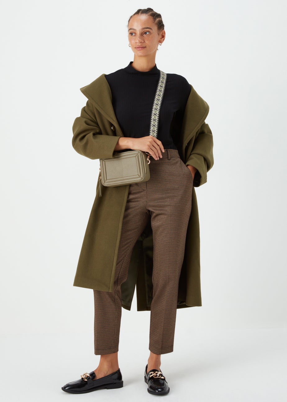 Brown Check Elasticated Trousers