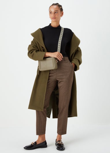 Brown Check Elasticated Trousers