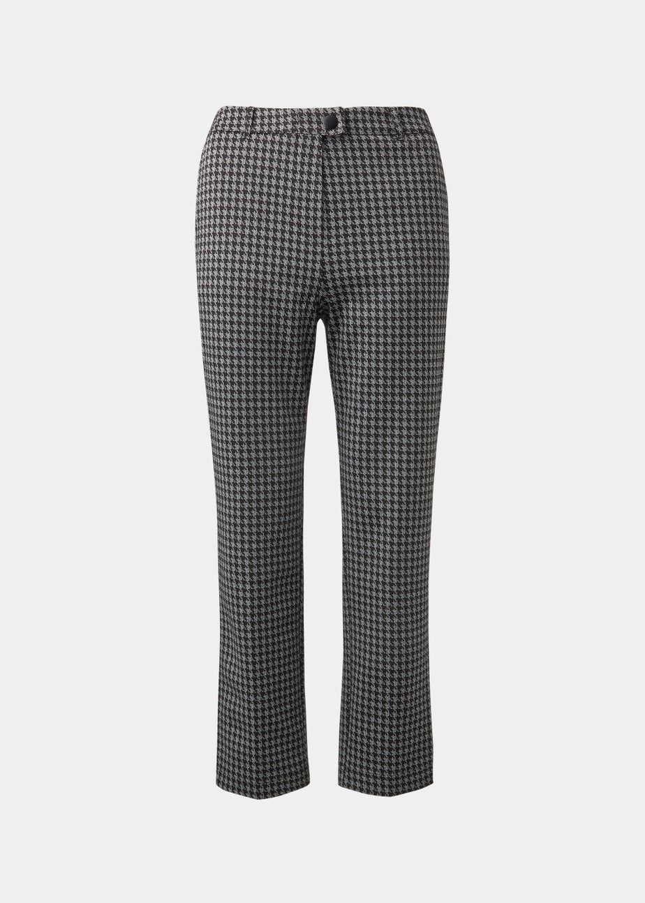 Grey Dogtooth Check Elasticated Trousers