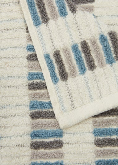 Multicoloured 100% Cotton Dash Stripe Towels