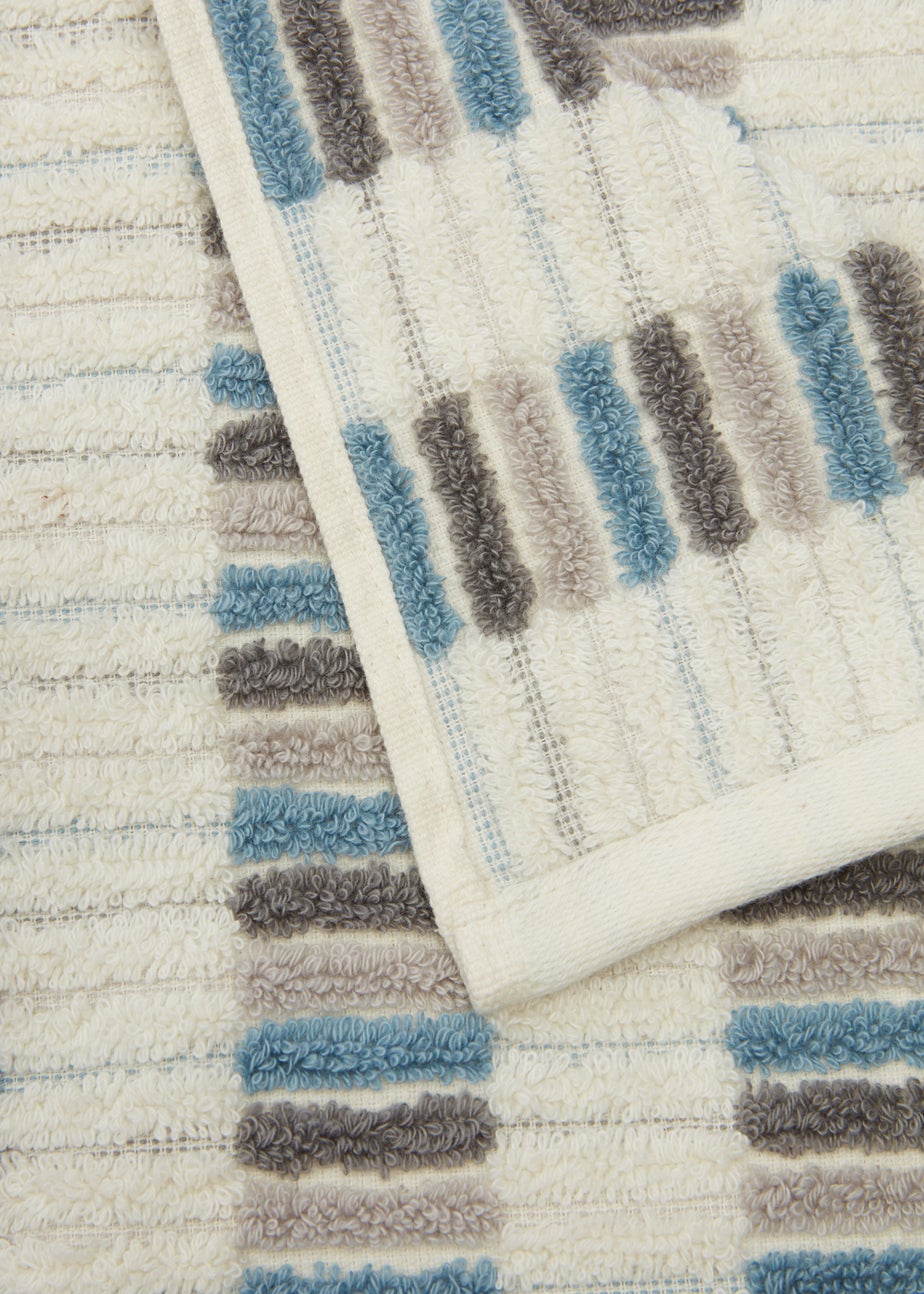 Multicoloured 100% Cotton Dash Stripe Towels