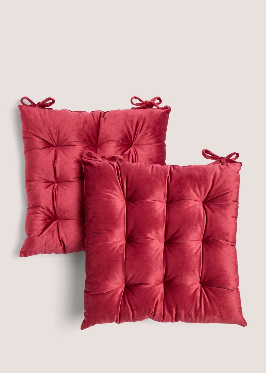 2 Pack Red Seat Pads (41cm x 41cm x 8cm)