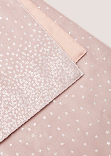 Pink Silver Star Christmas Runner (230cm x 35cm)