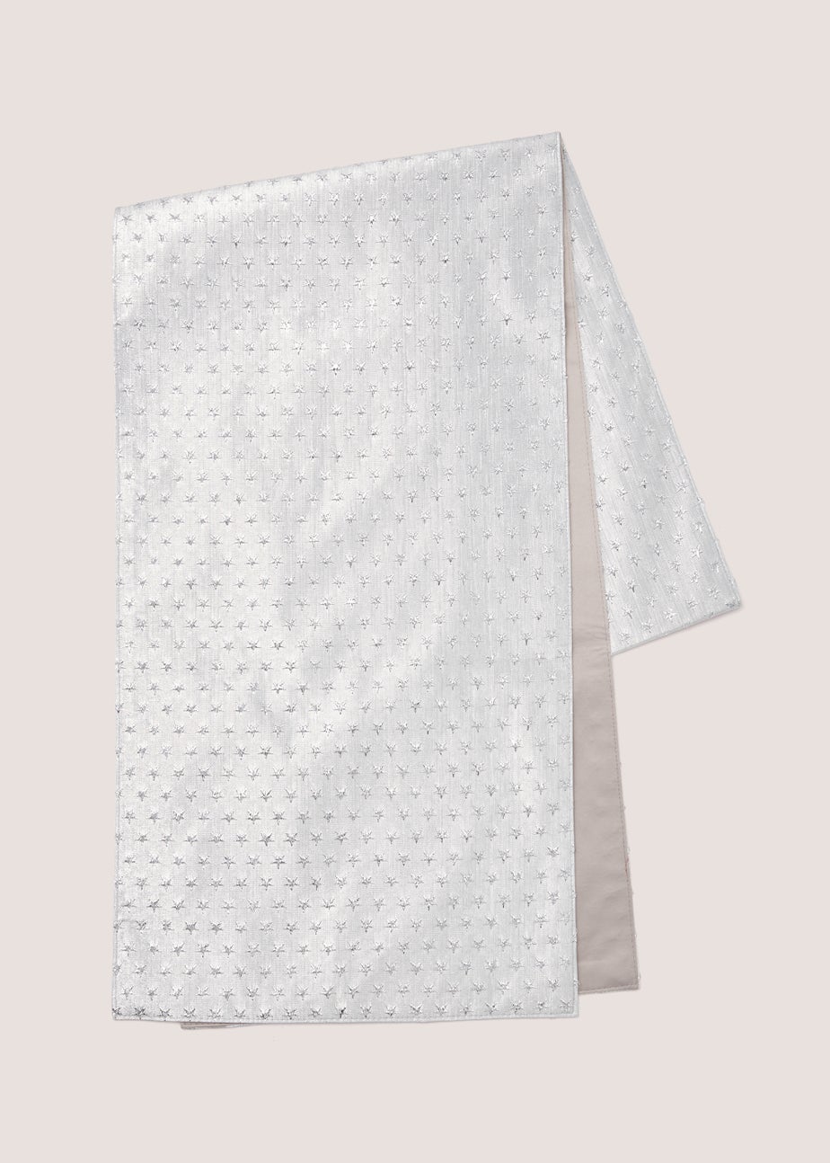 Silver Glitz Christmas Runner (225cm x 35cm)