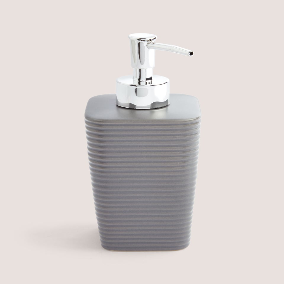 Grey Ceramic Soap Dispenser