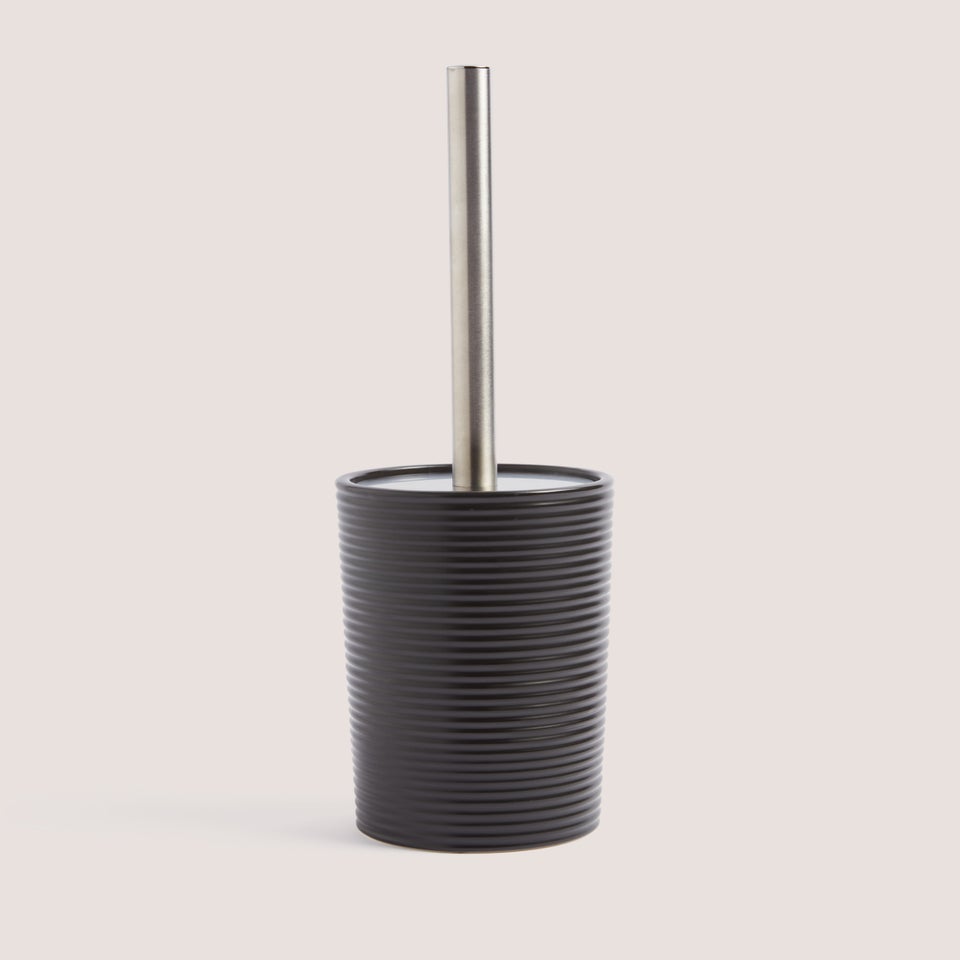 Black Ceramic Toilet Brush (20cm x 10cm x 58cm)
