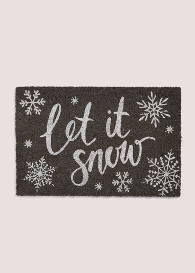 Let it Snow Metallic Christmas Doormat (60cm x 40cm)