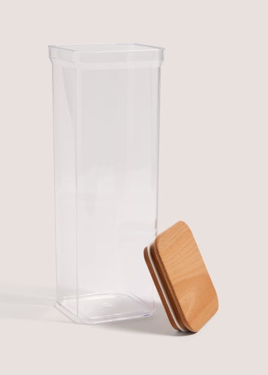 Clear Extra Tall Square Wood Food Storage