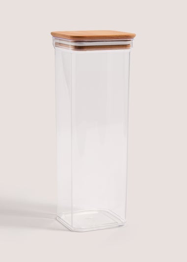 Clear Extra Tall Square Wood Food Storage