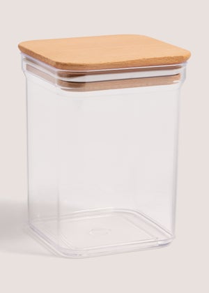 Clear Small Square Wood Food Storage