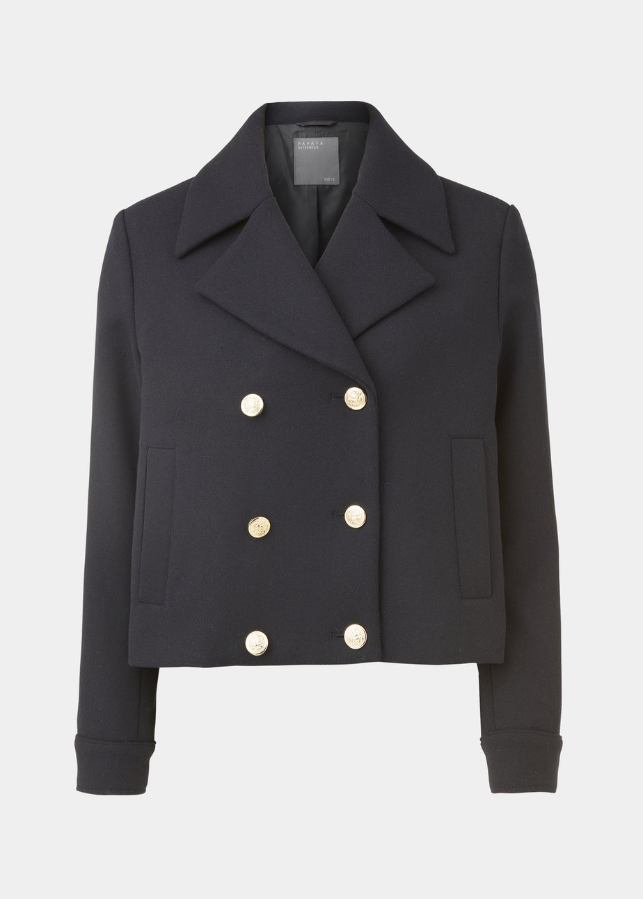 Navy Short Military Jacket