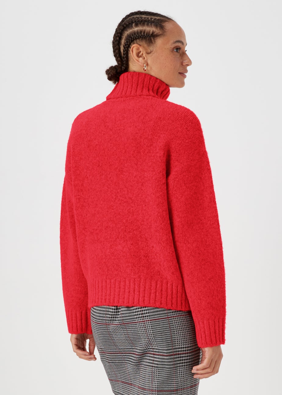 Red Roll Neck Jumper