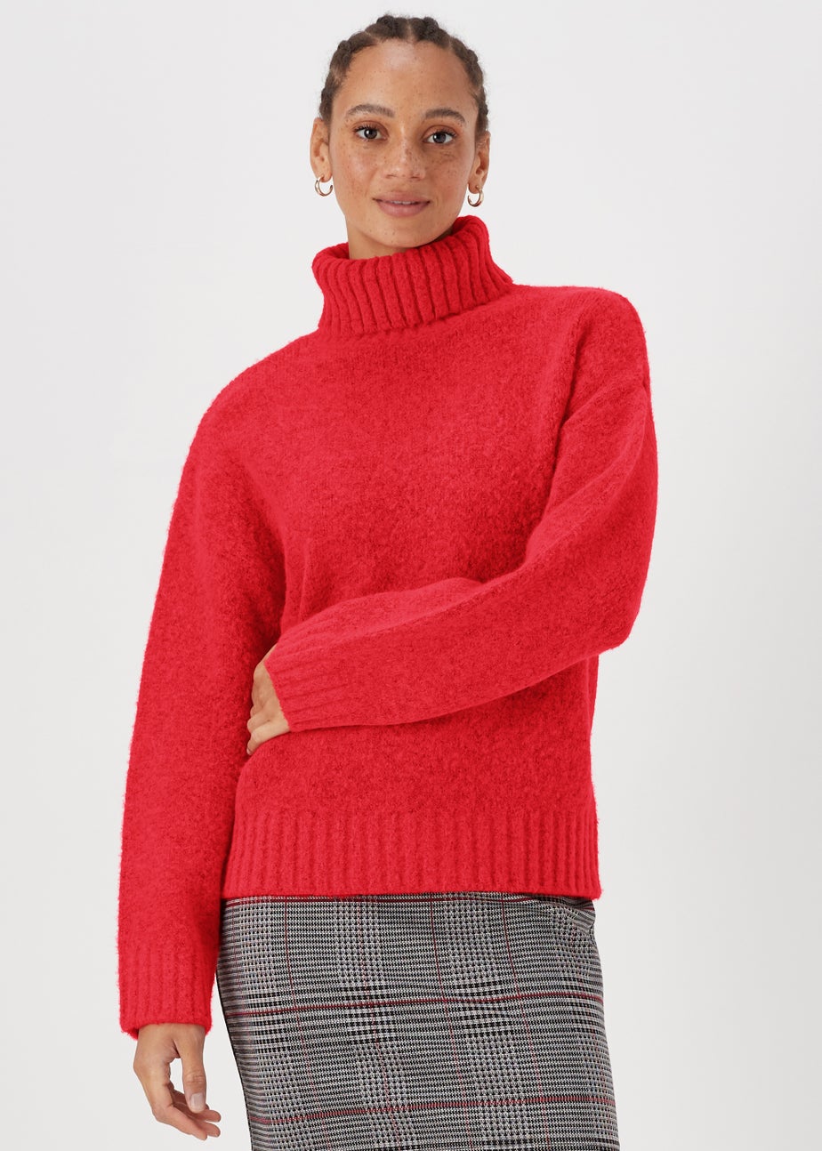 Red Roll Neck Jumper