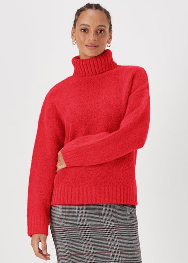 Red Roll Neck Jumper