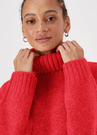Red Roll Neck Jumper