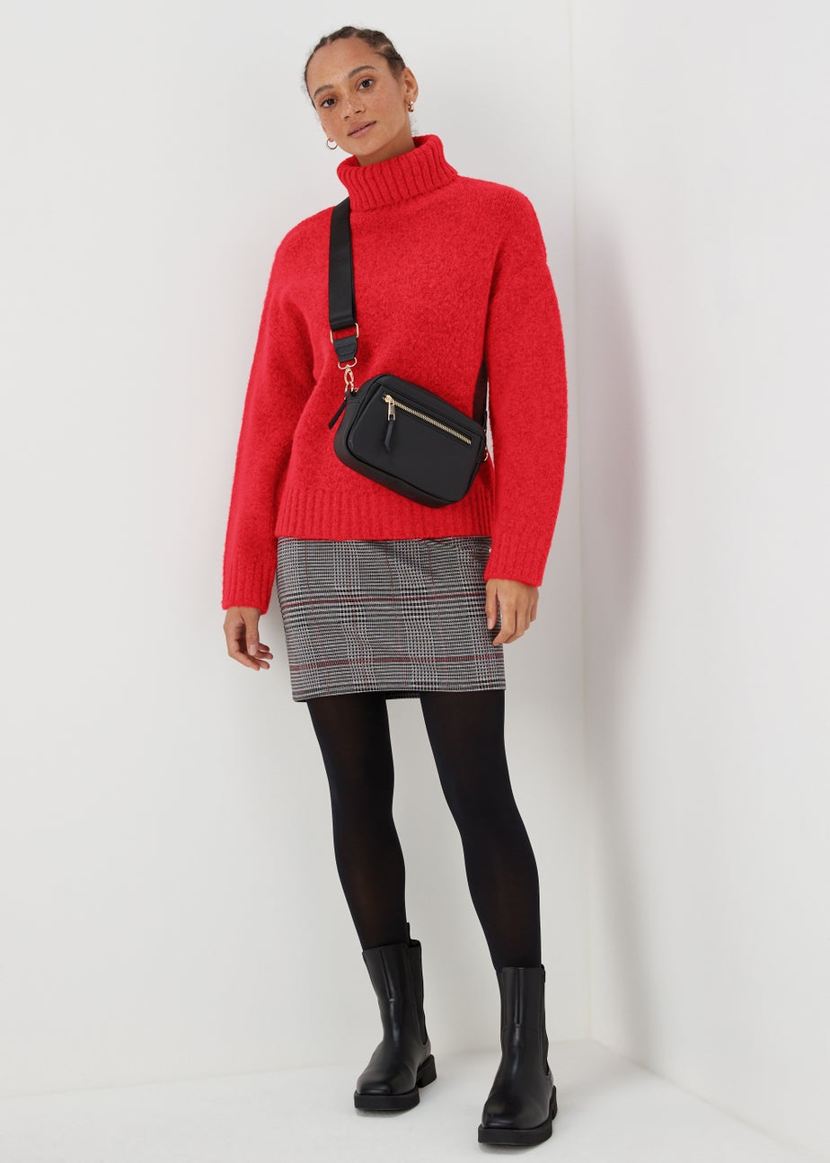 Red Roll Neck Jumper