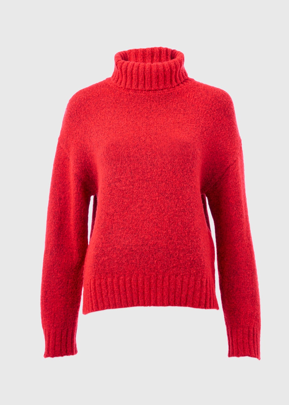 Red Roll Neck Jumper