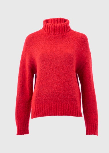 Red Roll Neck Jumper