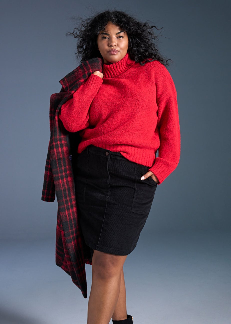 Red Roll Neck Jumper