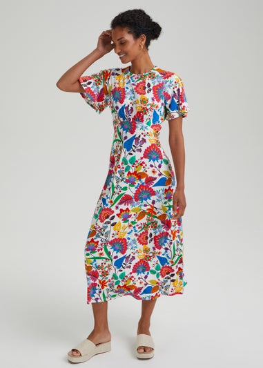 Et Vous Multicoloured Floral Midi Dress