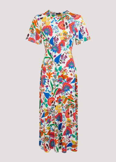 Et Vous Multicoloured Floral Midi Dress