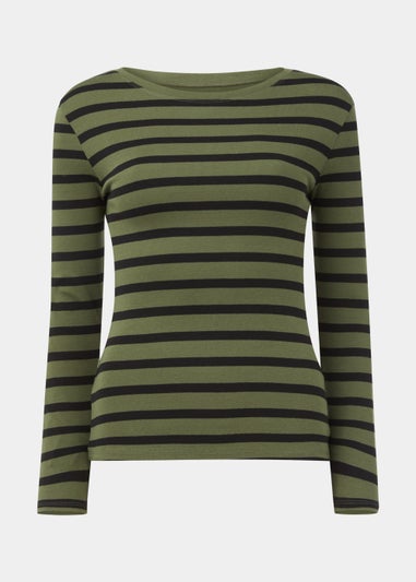 Black Stripe Print Long Sleeve T-Shirt