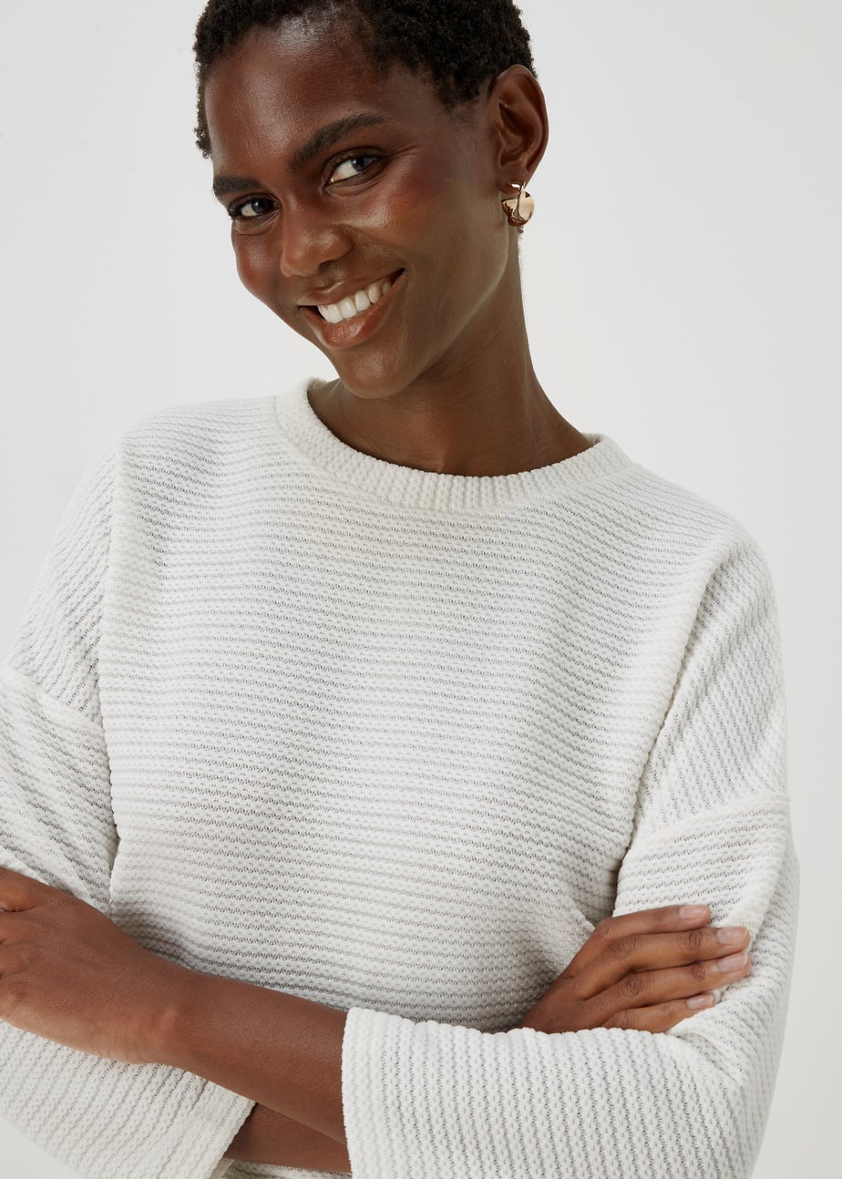 Cream Chenille Crewneck Top