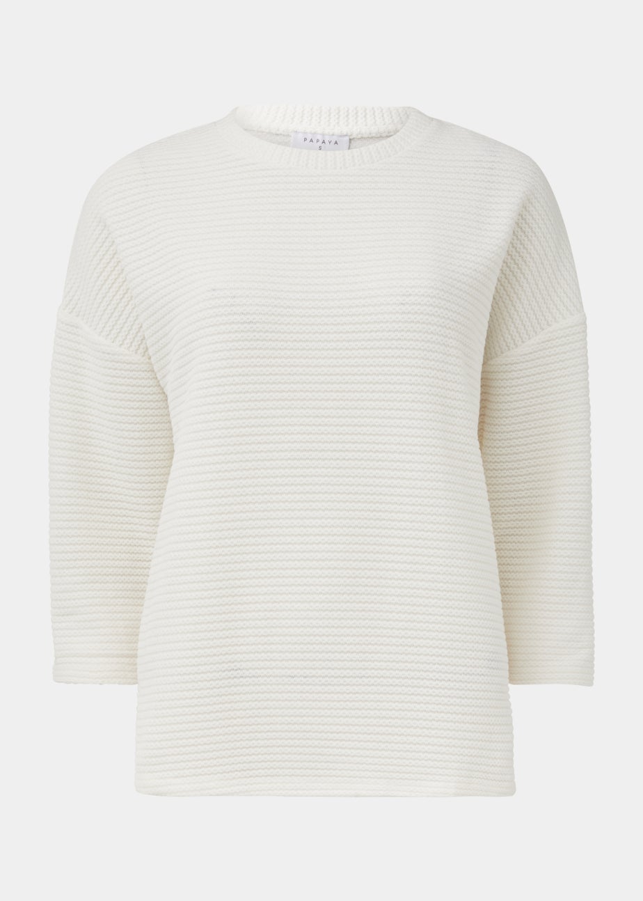 Cream Chenille Crewneck Top