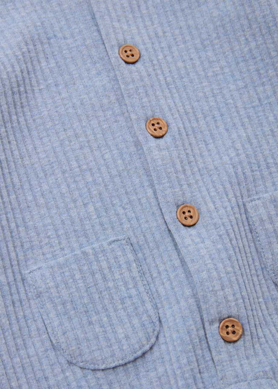 Baby Blue Ribbed Romper (Newborn-23mths)