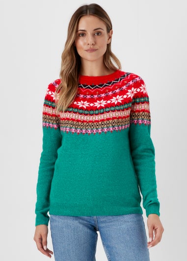 Green Christmas Fair Isle Jumper