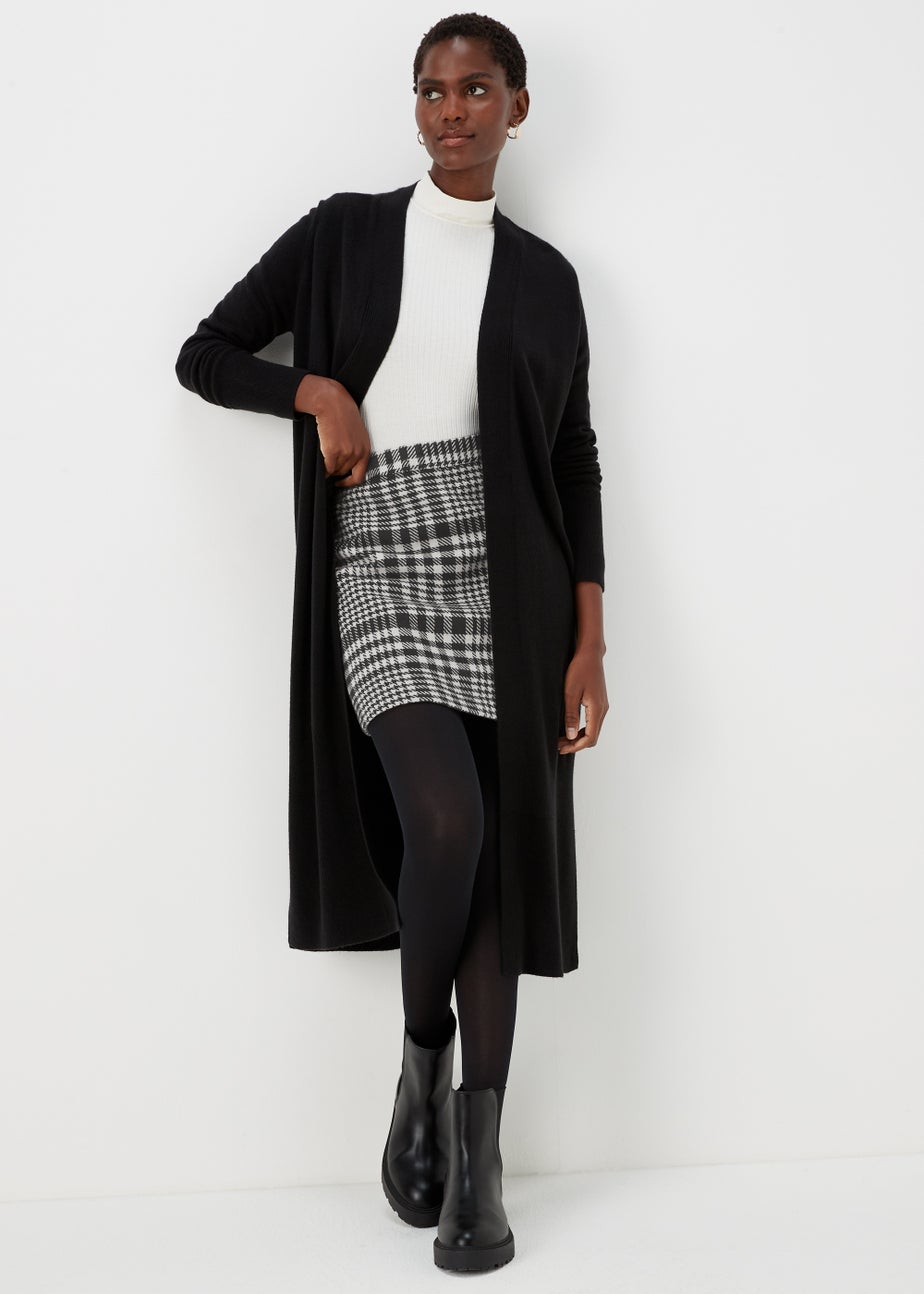 Black Check A-Line Skirt